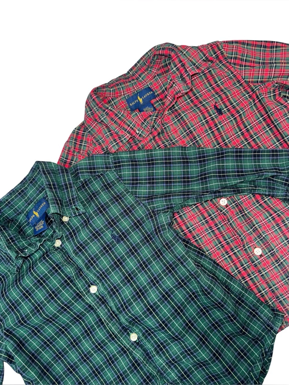 Ralph Lauren Toddler 2T Plaid Button Front Shirts Lot of 2 100% Cotton Polo